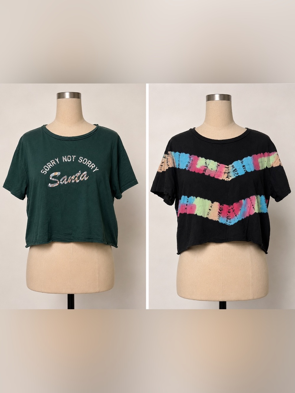 2 Victoria's Secret Pink Short Sleeve Crop Script T-Shirt